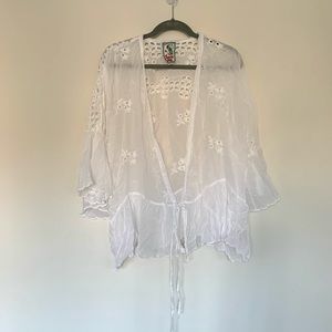 Johnny Was White Eyelet Top